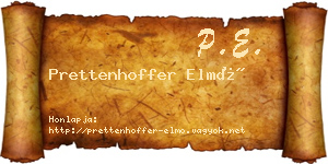 Prettenhoffer Elmó névjegykártya